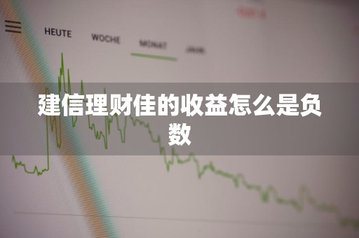 建信理财佳的收益怎么是负数