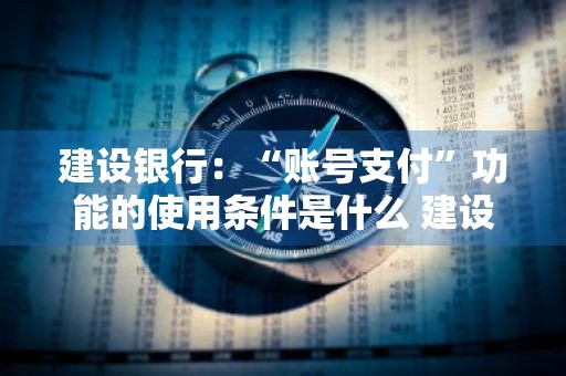 建设银行：“账号支付”功能的使用条件是什么 建设银行的账号支付是什么意思