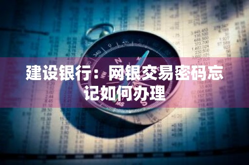 建设银行：网银交易密码忘记如何办理
