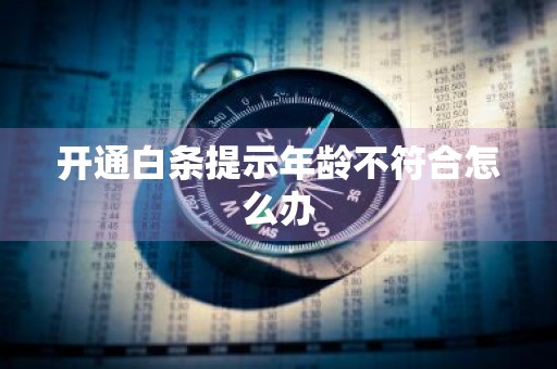 开通白条提示年龄不符合怎么办