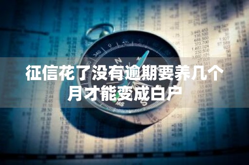 征信花了没有逾期要养几个月才能变成白户