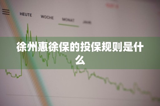 徐州惠徐保的投保规则是什么