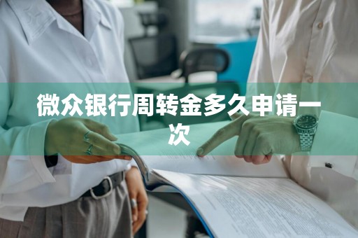 微众银行周转金多久申请一次