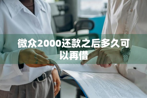 微众2000还款之后多久可以再借
