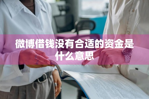 微博借钱没有合适的资金是什么意思