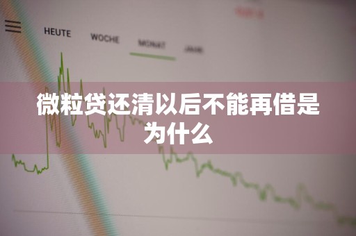 微粒贷还清以后不能再借是为什么