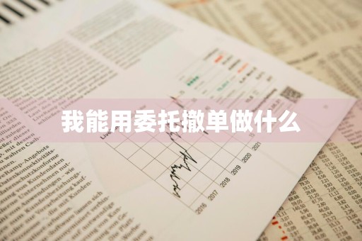 我能用委托撤单做什么