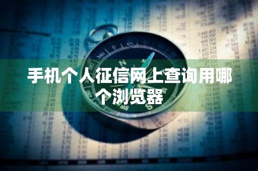 手机个人征信网上查询用哪个浏览器