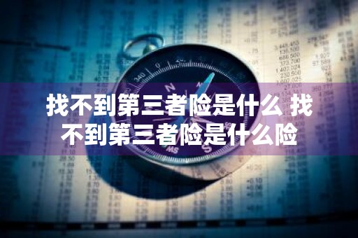 找不到第三者险是什么 找不到第三者险是什么险