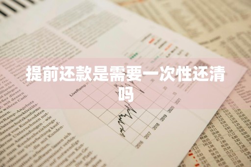 提前还款是需要一次性还清吗