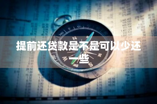 提前还贷款是不是可以少还一些