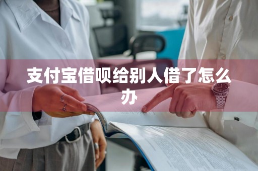 支付宝借呗给别人借了怎么办