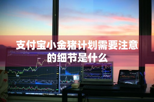 支付宝小金猪计划需要注意的细节是什么