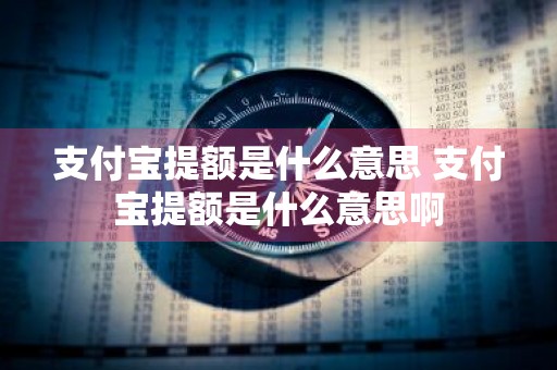 支付宝提额是什么意思 支付宝提额是什么意思啊