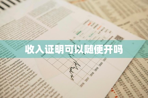 收入证明可以随便开吗