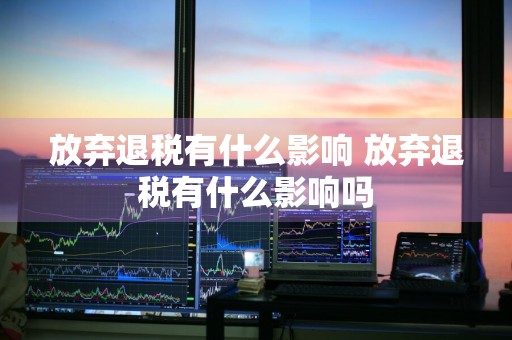 放弃退税有什么影响 放弃退税有什么影响吗