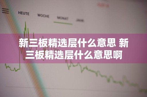 新三板精选层什么意思 新三板精选层什么意思啊