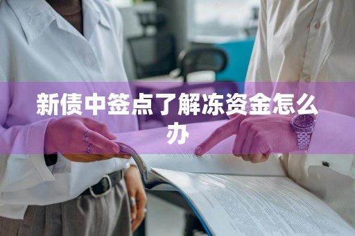 新债中签点了解冻资金怎么办