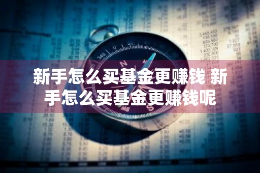 新手怎么买基金更赚钱 新手怎么买基金更赚钱呢