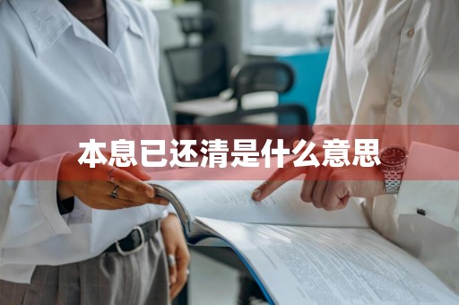 本息已还清是什么意思
