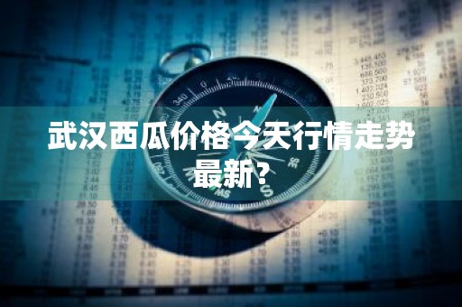 武汉西瓜价格今天行情走势最新？