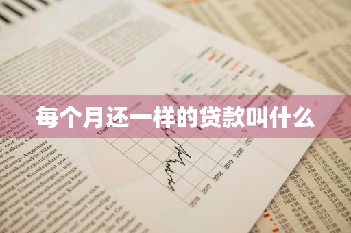 每个月还一样的贷款叫什么