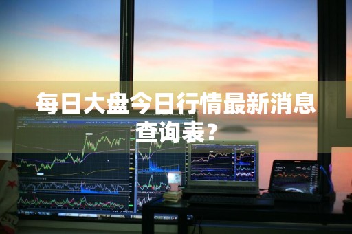 每日大盘今日行情最新消息查询表？