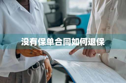 没有保单合同如何退保