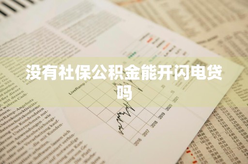 没有社保公积金能开闪电贷吗