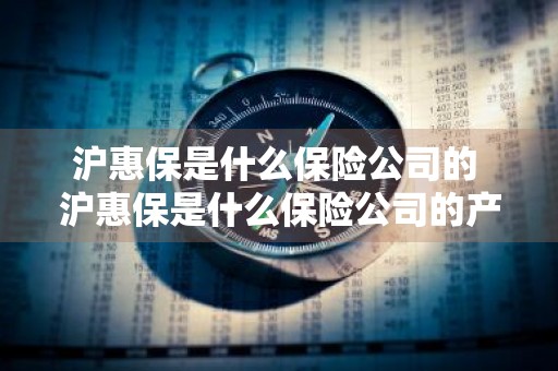 沪惠保是什么保险公司的 沪惠保是什么保险公司的产品