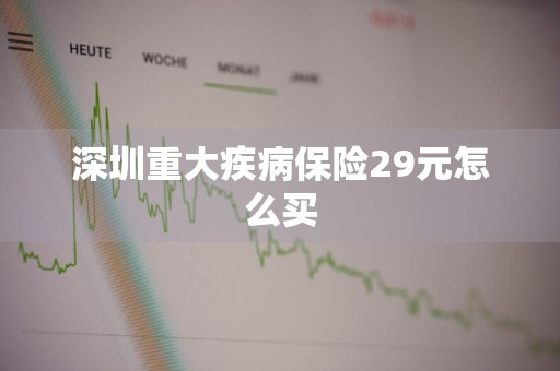 深圳重大疾病保险29元怎么买
