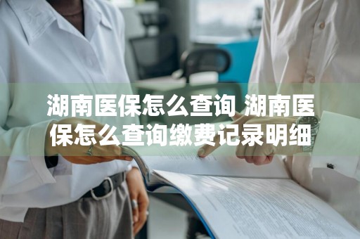 湖南医保怎么查询 湖南医保怎么查询缴费记录明细