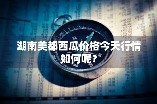 湖南美都西瓜价格今天行情如何呢？