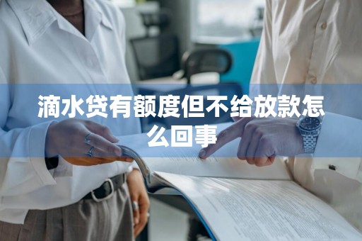 滴水贷有额度但不给放款怎么回事