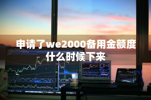 申请了we2000备用金额度什么时候下来