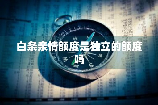 白条亲情额度是独立的额度吗