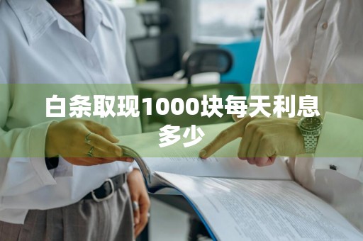 白条取现1000块每天利息多少