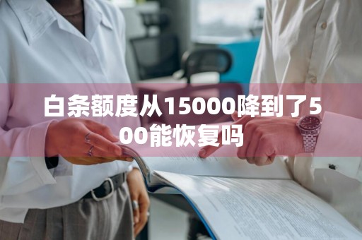 白条额度从15000降到了500能恢复吗