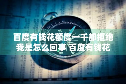 百度有钱花额度一千都拒绝我是怎么回事 百度有钱花不批额度的原因