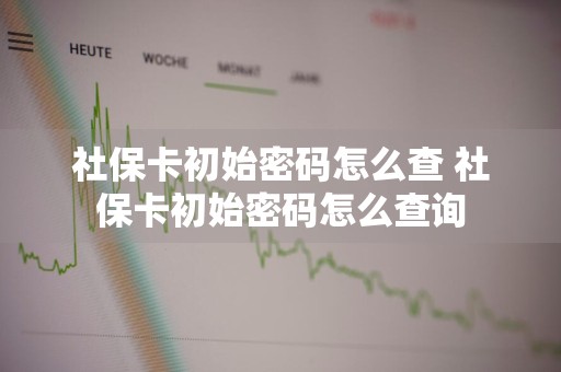 社保卡初始密码怎么查 社保卡初始密码怎么查询