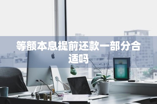 等额本息提前还款一部分合适吗
