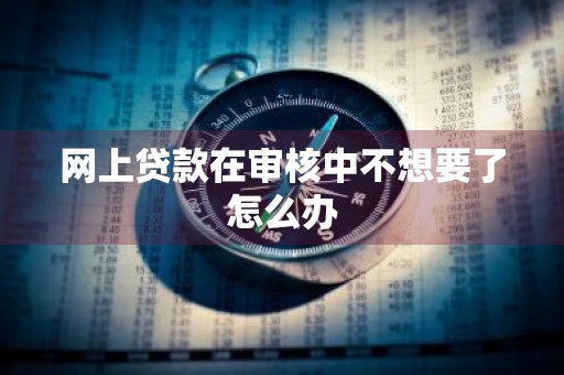 网上贷款在审核中不想要了怎么办