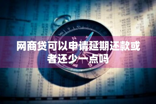 网商贷可以申请延期还款或者还少一点吗
