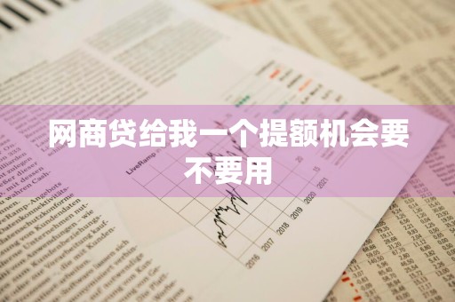 网商贷给我一个提额机会要不要用