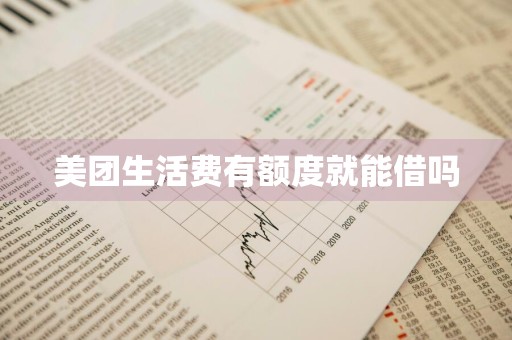 美团生活费有额度就能借吗