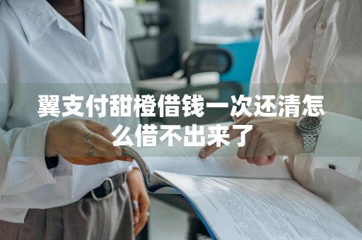 翼支付甜橙借钱一次还清怎么借不出来了