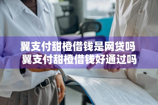 翼支付甜橙借钱是网贷吗 翼支付甜橙借钱好通过吗