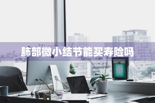 肺部微小结节能买寿险吗