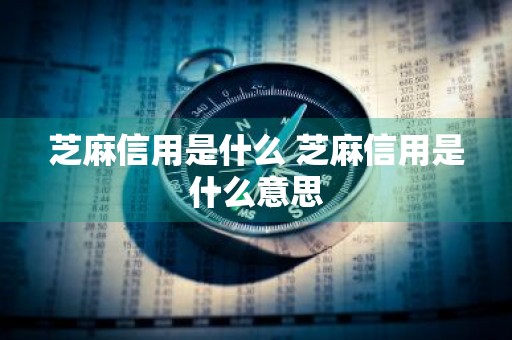 芝麻信用是什么 芝麻信用是什么意思