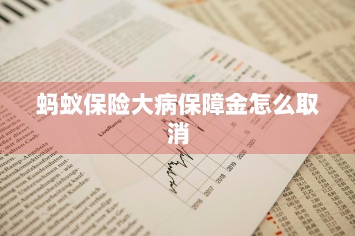 蚂蚁保险大病保障金怎么取消